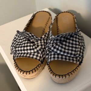 Franco Sarto Black and White Checkered Espadrilles